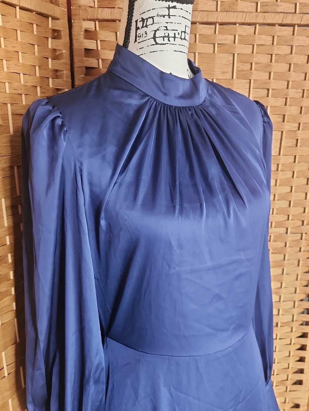 Alexia Admor, Women's Francy Long Sleeve Fit & Flare Midi Navy Blue Dress Sz 6 - Picture 9 of 10
